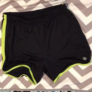 Black and neon yellow shorts